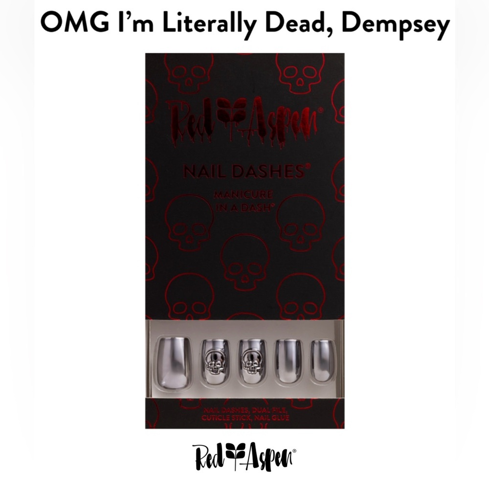 Red Aspen Halloween Nail Dashes 
Omg I’m Literally Dead,Dempsey chrome design b6